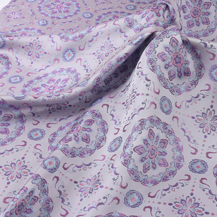 宋锦香云纱印花面料 几何人丝印花布零剪 秋冬连衣裙外套棉服布料