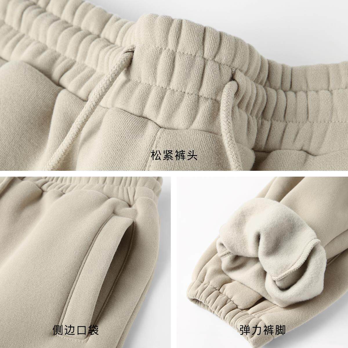 MAROLIO 고급스러운 느낌  겨울철 남성용 헤비 벨벳 스웨트 팬츠 심플하고 활용도가 높은 두꺼운 따뜻한 바지