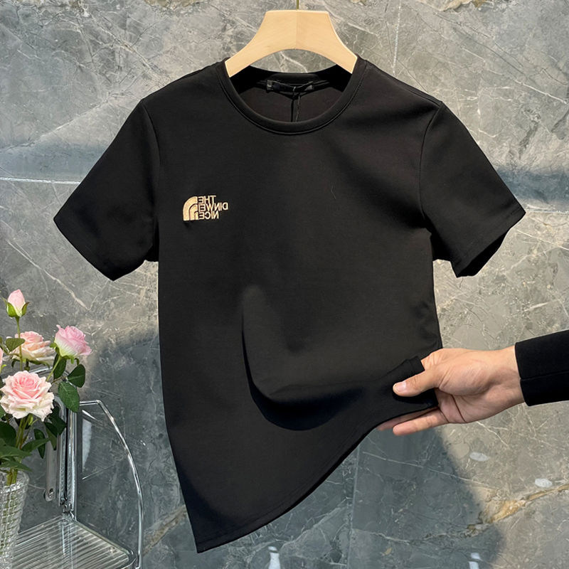 MAROLIO 엄선된 고품질 원단  패션 프린트 티셔츠 남성 여름 순수 코튼 반팔 캐주얼 탑