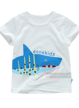 非常小鱼28349清仓男童夏季时尚纯棉圆领吸汗柔软透气休闲短袖T恤