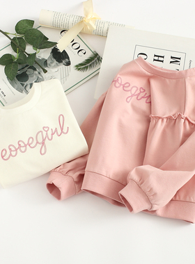 非常小鱼60182新款春季女童针织纯棉柔软小卫衣圆领T恤上衣90-130