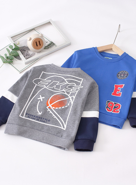 非常小鱼63713秋季新款男童装休闲时尚针织中大童圆领上衣110-150