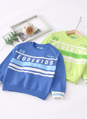 非常小鱼63707秋季新款男童装休闲时尚针织中小童圆领上衣100-140