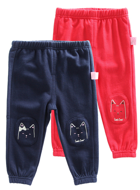 非常小鱼18698新款秋装女童洋气纯棉针织柔软运动休闲长裤80-120