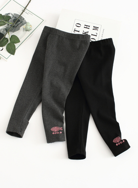 非常小鱼39627女中小童春秋季新款针织纯棉打底休闲薄长裤90-130