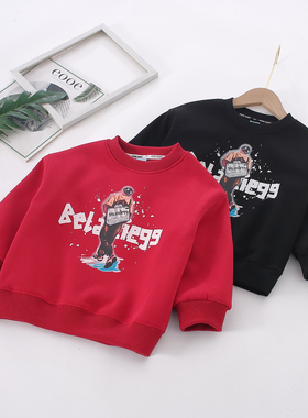 非常小鱼64806新款深秋装冬秋男童针织休闲一体绒儿童上衣110-150