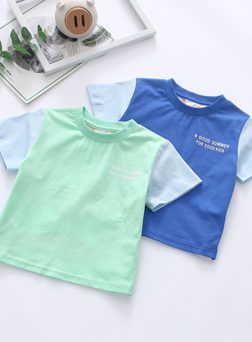 非常小鱼62383清仓男童夏季针织纯棉吸汗休闲圆领卡通儿童短袖