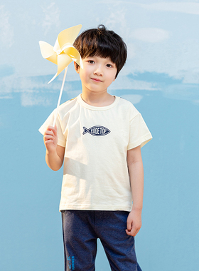 非常小鱼60208男童清仓夏季针织纯棉吸汗透气短袖T恤上衣100-140