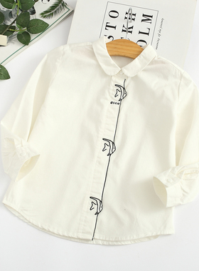 非常小鱼60156新款春夏季女童梭织纯棉柔软打底长分袖衬衣100-140