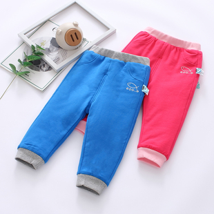 120 非常小鱼83568 1男女童纯色冬超低针织纯棉中小童夹棉棉裤
