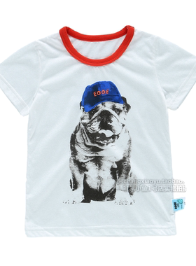 非常小鱼28312清仓男童夏季卡通纯棉针织纯棉吸汗凉快百搭短袖T恤