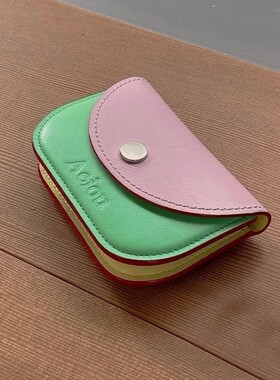 新款韩国小众Aeiou时尚撞色卡包女精致高档零钱包短款驾照证件包