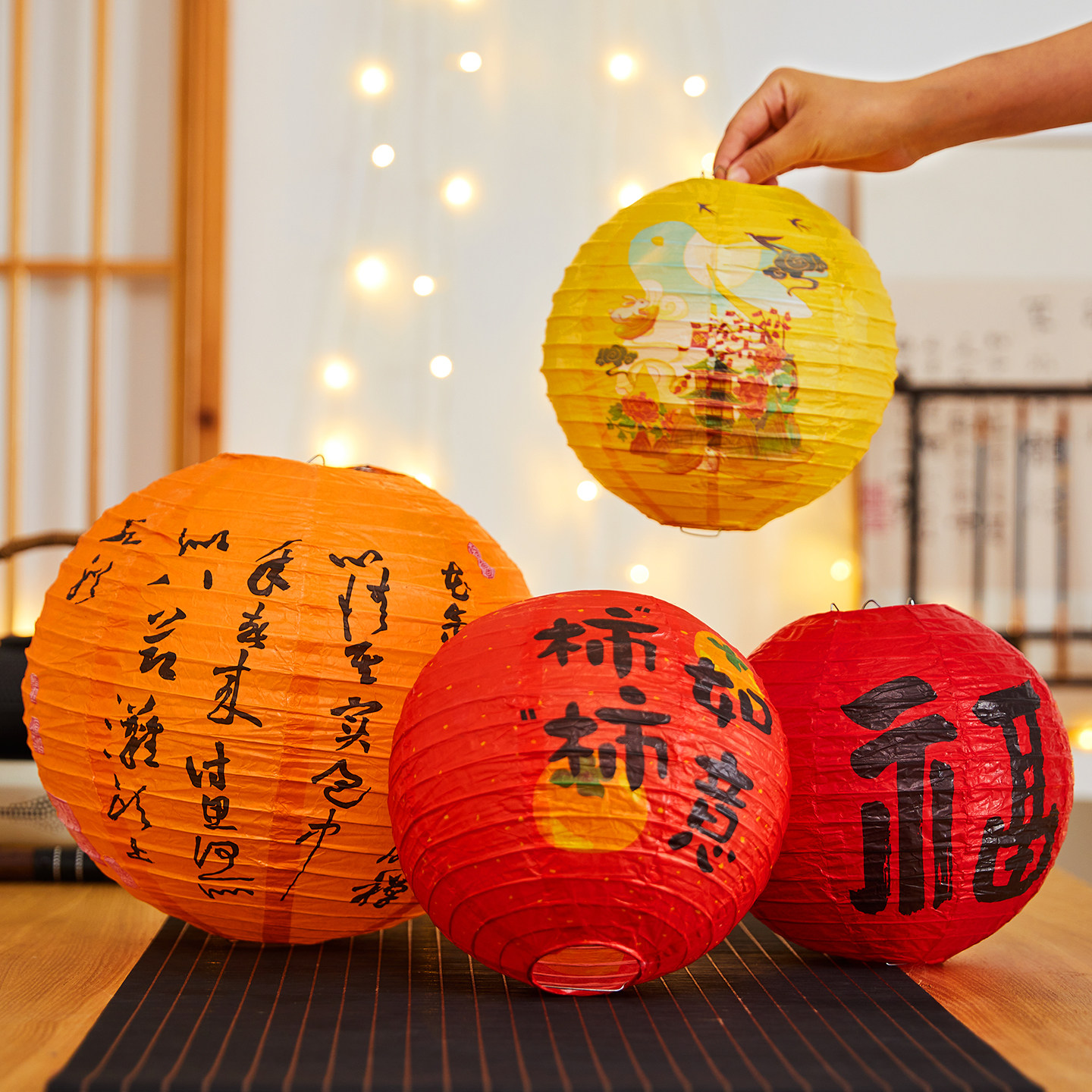 新年装饰古风纸灯笼折叠花灯