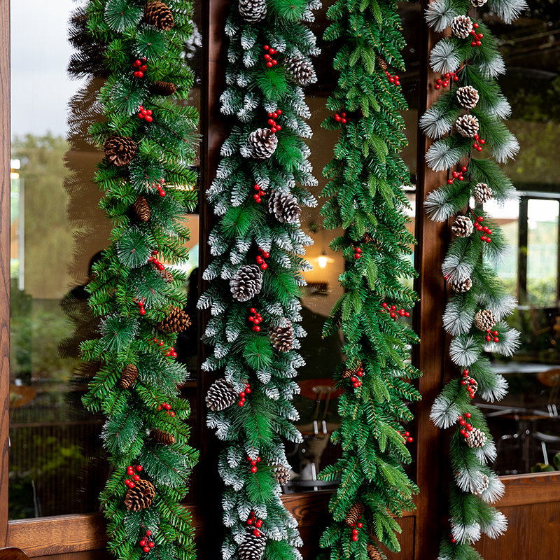 圣诞节装饰藤条场景布置