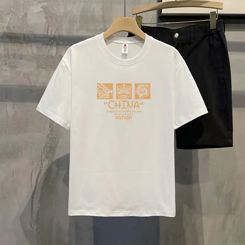潮流纯棉男宽松2025美式短袖t恤男装t恤新款高级感夏季打底衫