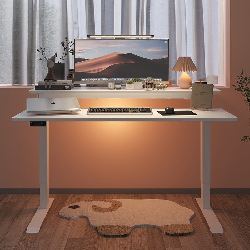 爱特屋电动升降桌台式电脑桌小户型卧室桌子简约现代办公电脑书桌