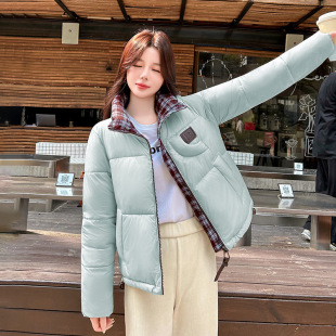 小个子冬季外套棉服女款2025年新款宽松加厚立领短款不臃肿面包服