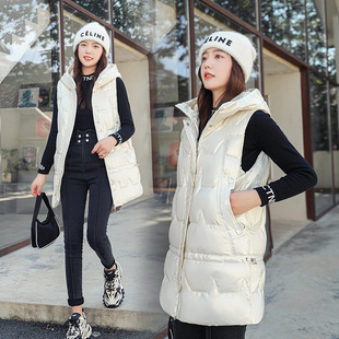 外穿马甲女中长款秋冬新品韩版修身羽绒棉服马夹外套加厚坎肩