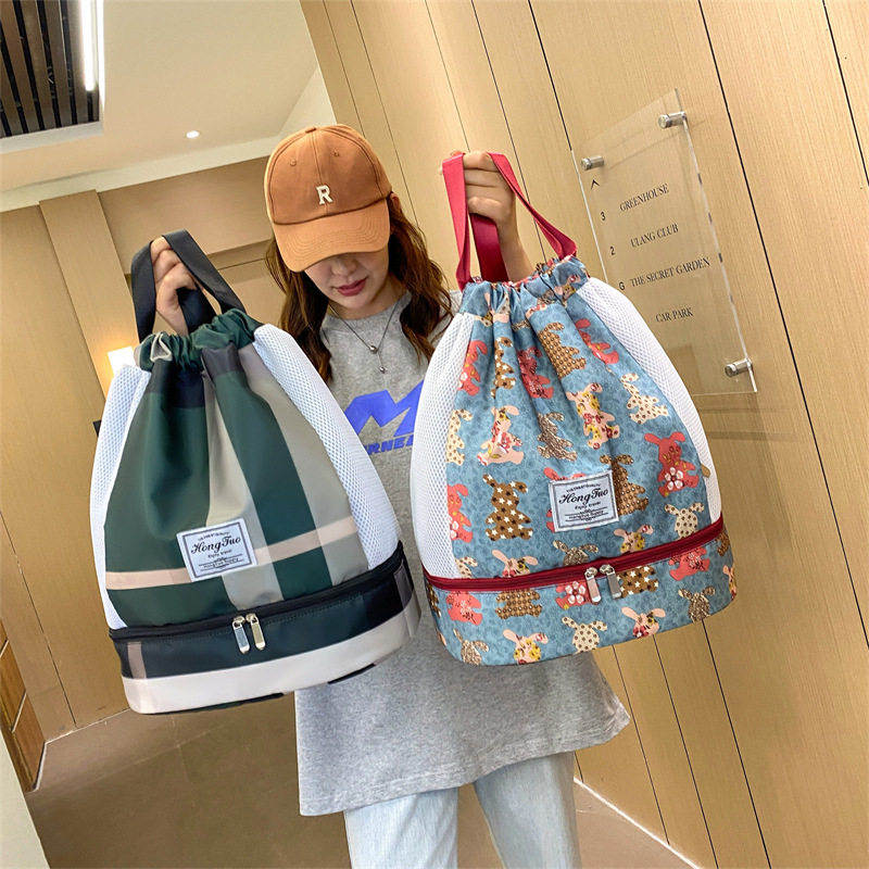 健身包干湿分离游泳包防水沙滩收纳运动装备背包女小包泳袋便携女
