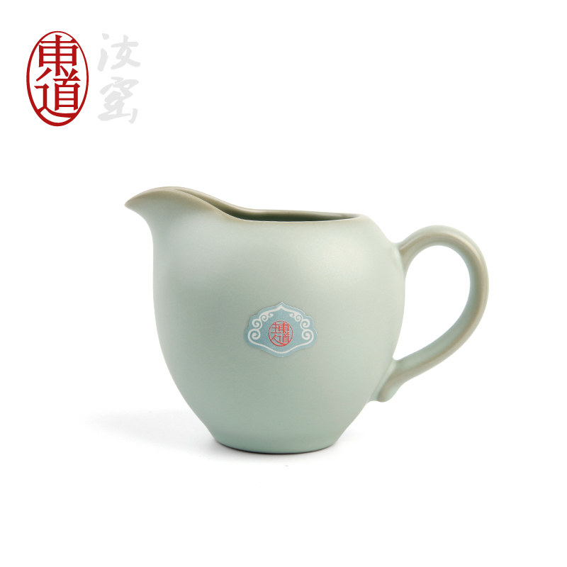 正品东道汝窑公道杯汝瓷金丝开片分茶杯东道主人美人肩茶海包邮