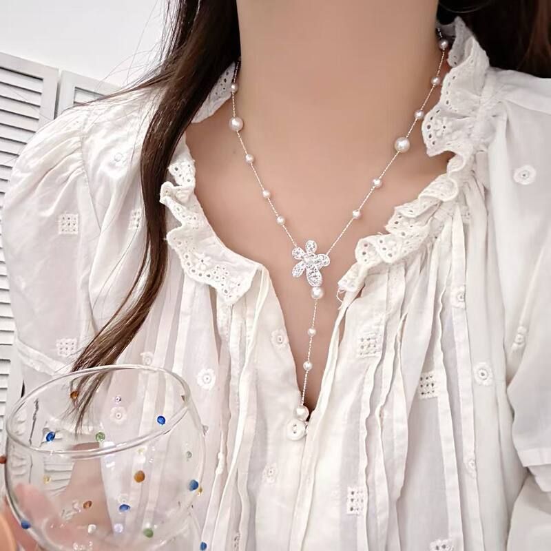 项链蝴蝶甜美颈链小众流苏链女