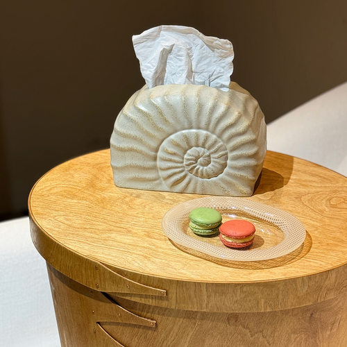 创意轻奢高颜值海螺纸巾盒摆件