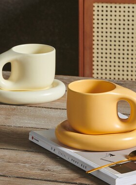 可爱简约Mug胖胖马克杯女生高颜值水杯陶瓷情侣咖啡杯ins风小众杯