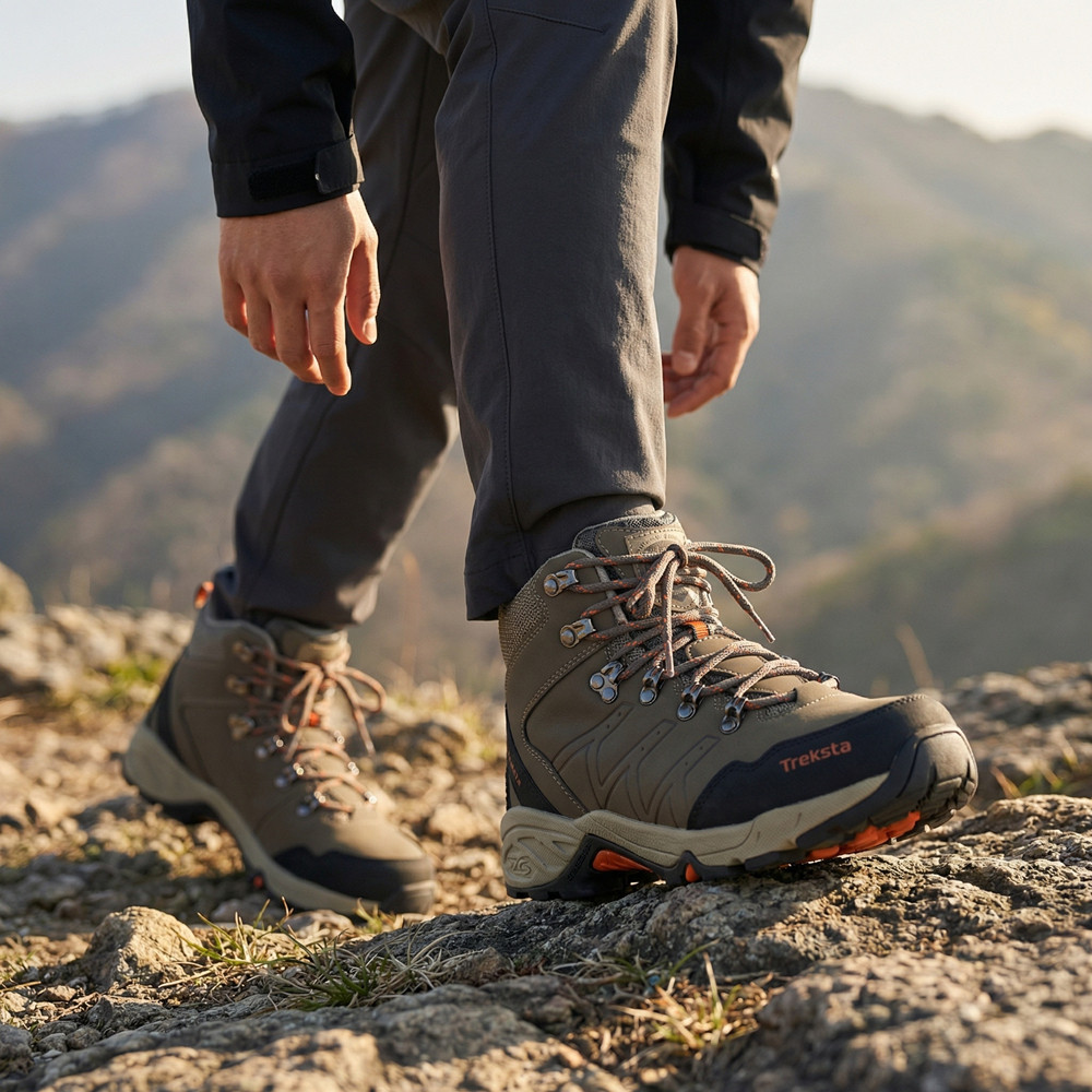 高端牛货！出韩国户外男女高帮登山HyperGrip防滑防水真皮徒步鞋