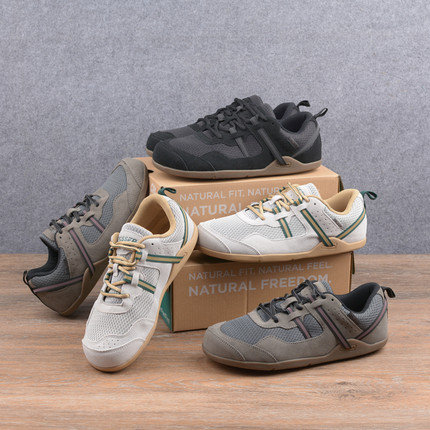 外贸出老美男女真皮4E宽楦赤足零落差户外徒步鞋室内健身力量训练