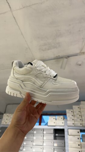 1-7荞8027-085头层牛皮厚底擦色做旧板鞋女鞋