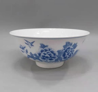 醴陵群力瓷厂90年代生产流香19.8cm大碗醴陵窑款原装原厂一级正品