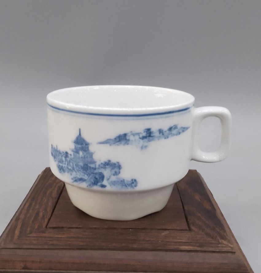 醴陵老瓷器群力瓷厂80年代岳阳茶托