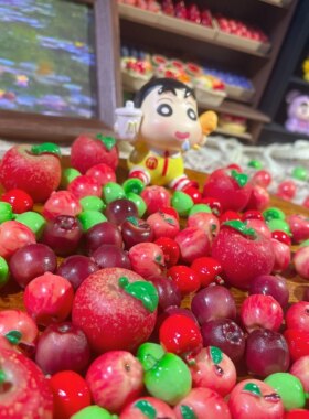 红苹果绿苹果迷你食玩树脂配件diy奶油胶手机壳发夹挂件装饰材料