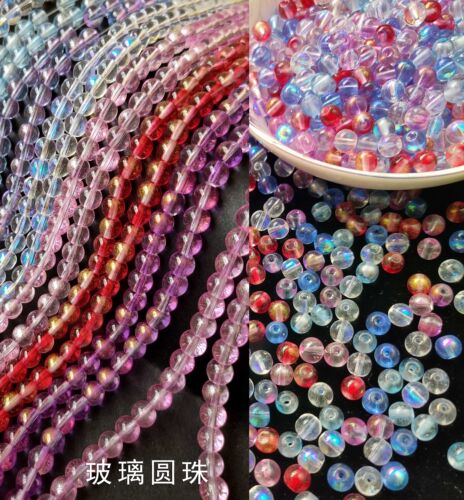 6毫米水晶幻彩圆珠子古风AB彩透明发簪珠子DIY发饰梦幻玻璃珠 - 封面