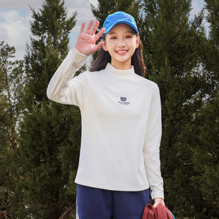 初中生半高领打底衫女秋冬款15岁少女高中学生洋气加绒加厚卫衣