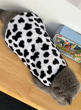 奶牛猫宠物衣服法兰绒