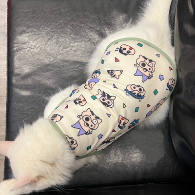 蜡笔小新宠物猫咪衣服无袖背心式