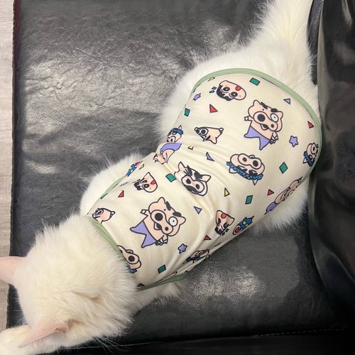 蜡笔小新宠物猫咪衣服无袖背心式