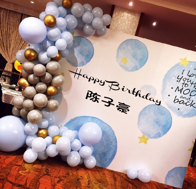 小王子生日趴体派海报背景墙