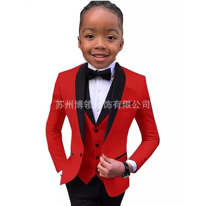 2026新款童装西装三件套晚会套装西服套装礼服演出舞会套装高品质