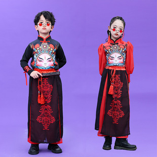 2026新款元旦国潮风儿童演出服模特走秀炸街爵士舞服装男童女