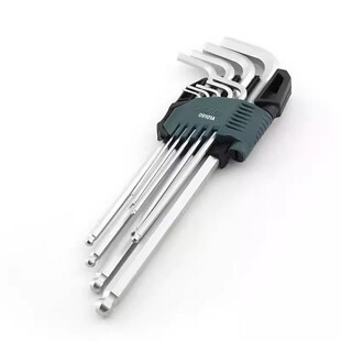 SATA世达工具9件铬钒钢特长球头内六角扳手组套09101A