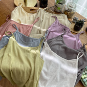 多色雪花竹节棉吊带背心女宽松春夏衬衫 内搭打底小吊带基础实用