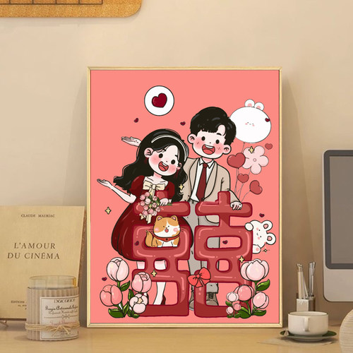 定制结婚订婚人物婚纱照装饰画