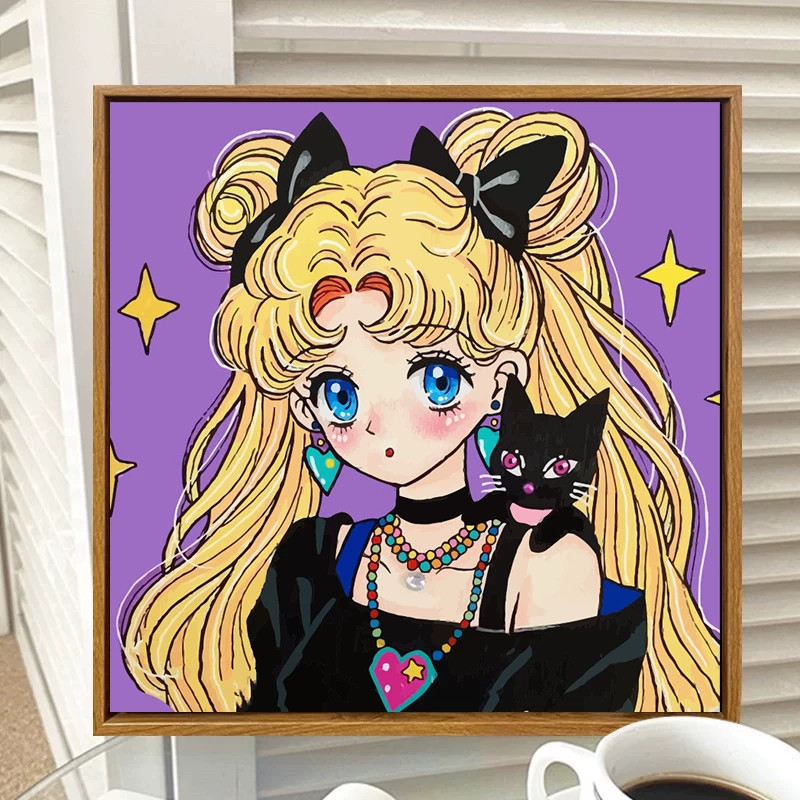 卡通美少女战士数字油画新款