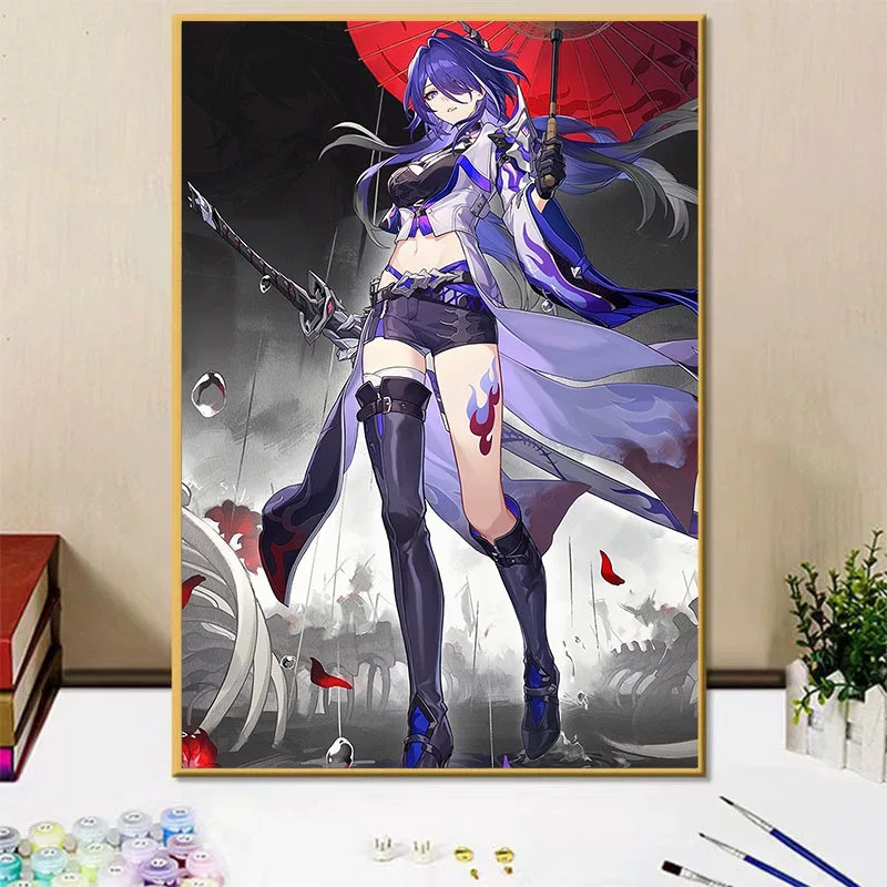 崩坏星穹铁道卡通人物数字油画