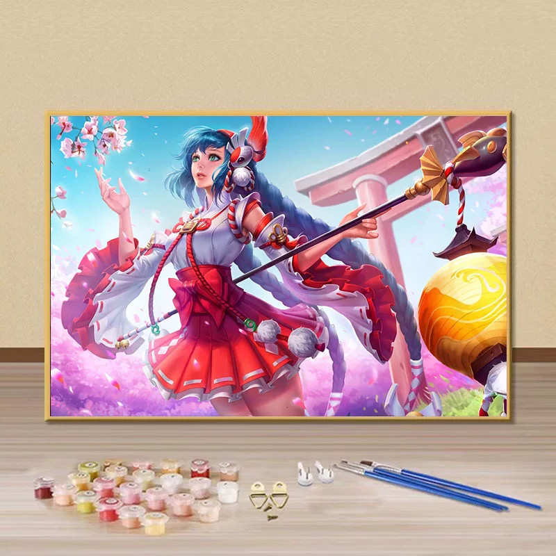 大乔王者荣耀女英雄diy数字油画