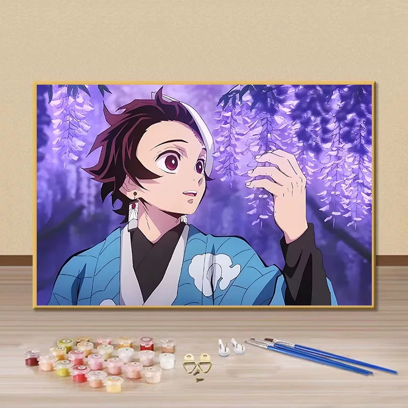 鬼灭之刃卡通人物炭治郎数字油画