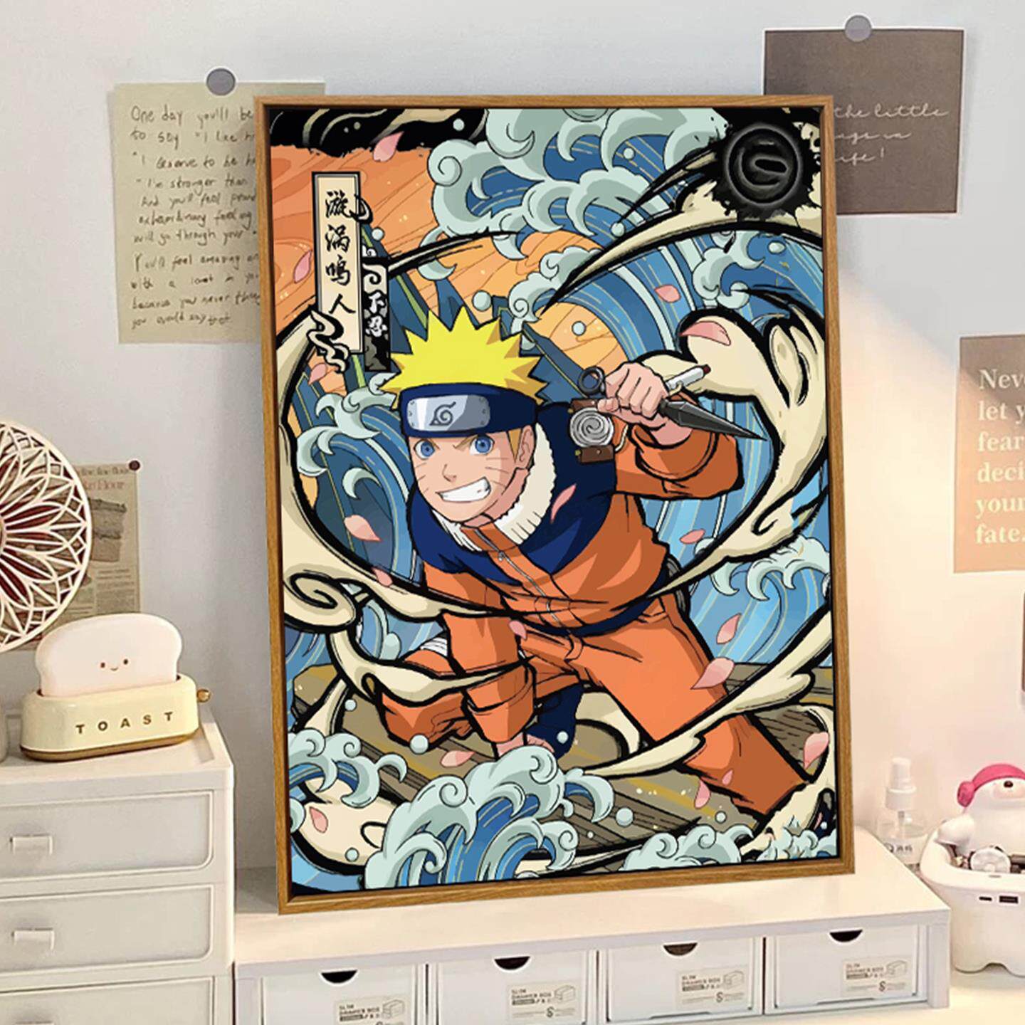 火影忍者卡游diy数字油画填色填充手工绘丙烯画动漫二次元装饰画