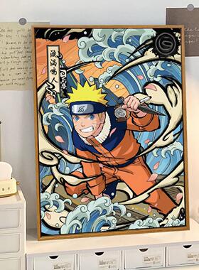 火影忍者卡游diy数字油画填色填充手工绘丙烯画动漫二次元装饰画